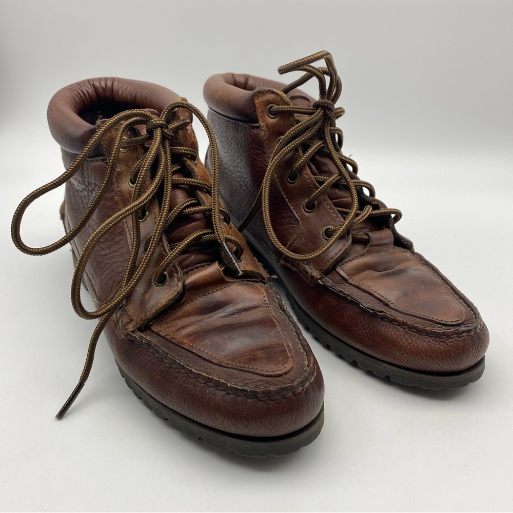 Vintage Timberland Brown Leather Waterproof Hiking Boots Women Size 8.5 M